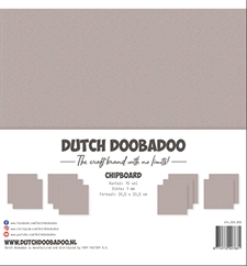 Dutch DoobaDoo Grå Chipboard 12x12" (10 ark)